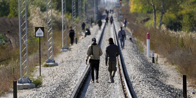 Migranti poblíž srbsko-maďarské hranice