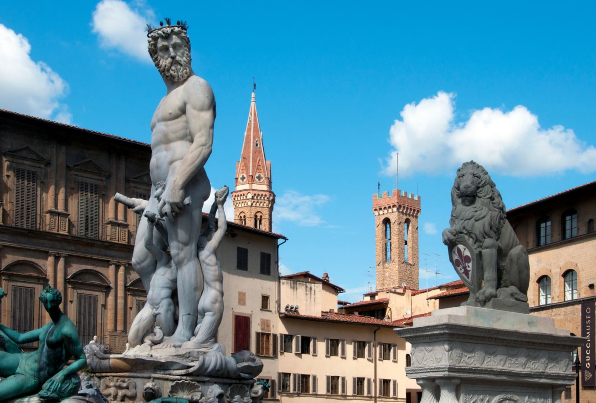 Sousoší Héraklés a Kákos na náměstí Signorie ve Florencii