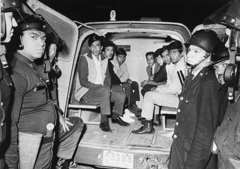 Zatčení mexičtí studenti, 2.října 1968