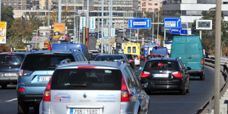 Dopravní zácpa v Praze