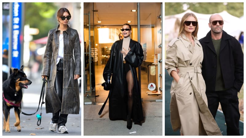 Trendy podzimní kabáty inspirované celebritami. Letos frčí kůže a baloňáky