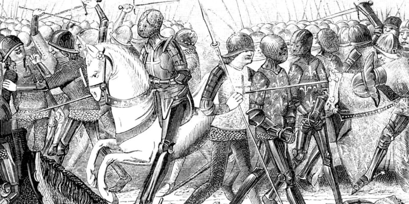 Výjev z bitvy u Azincourtu