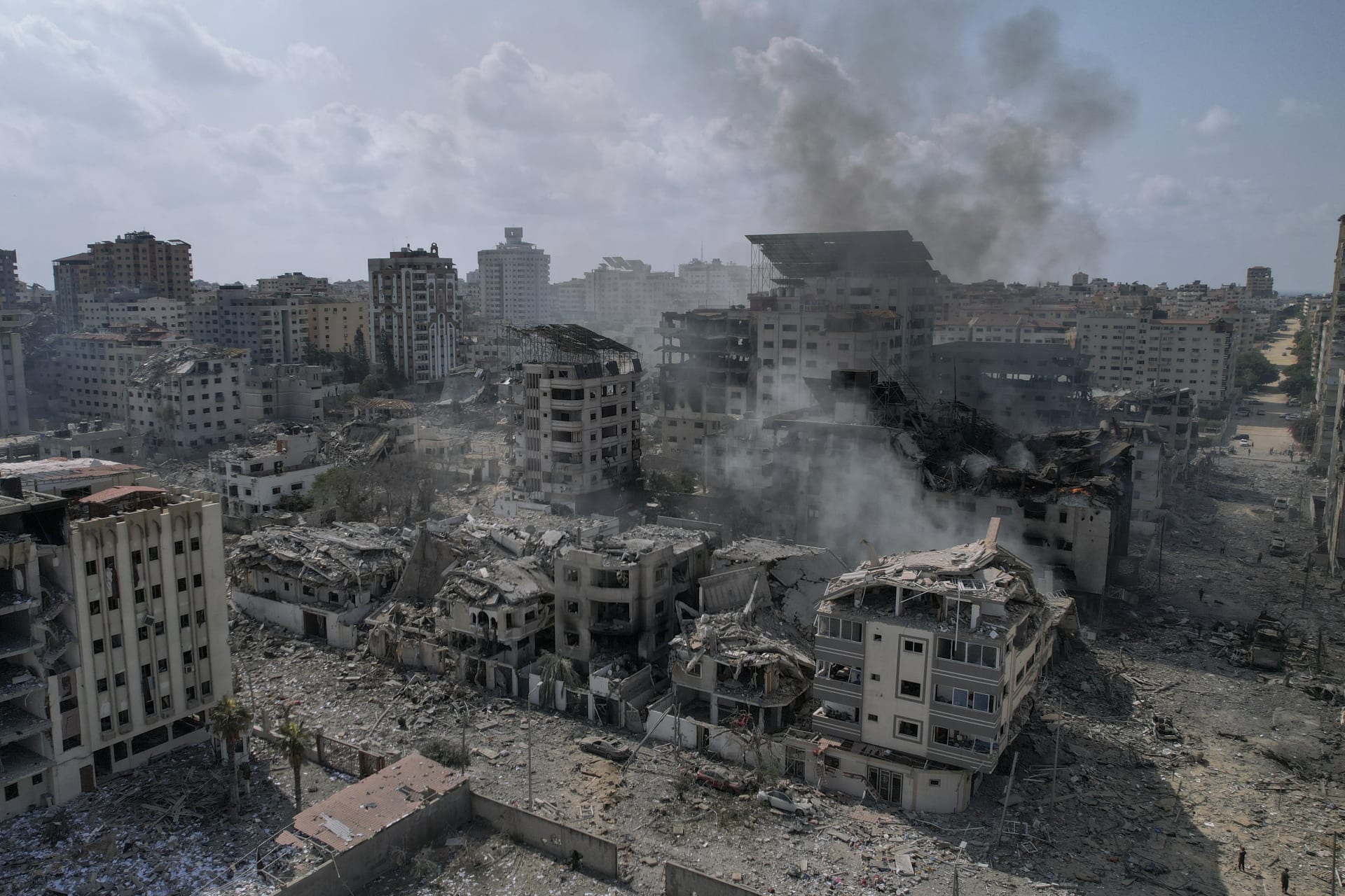 Gaza po izraelském bombardování (10. 10.)