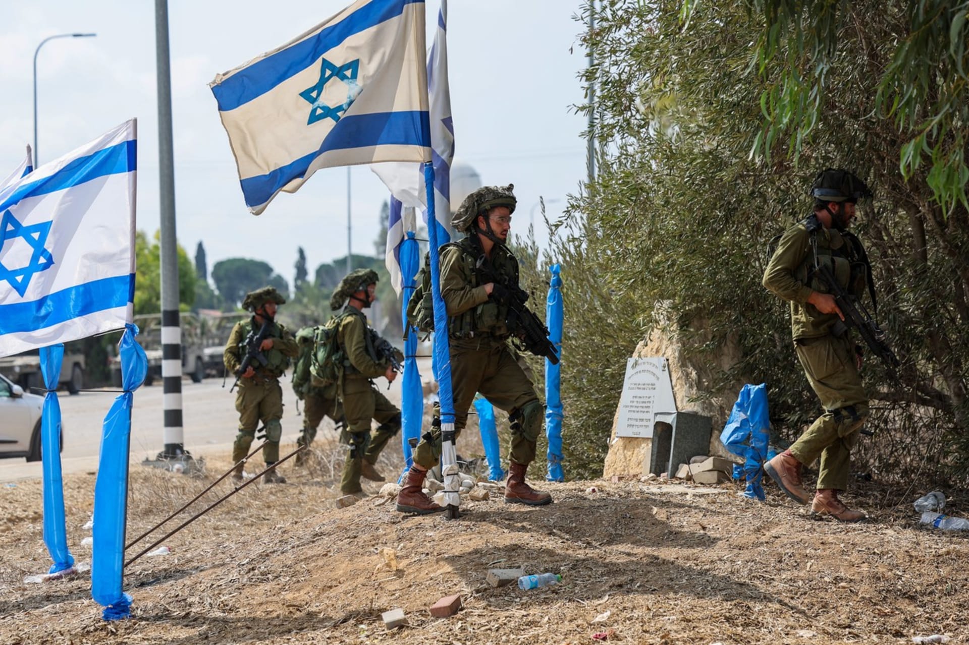Izraelští vojáci při potírání teroristů z Hamásu