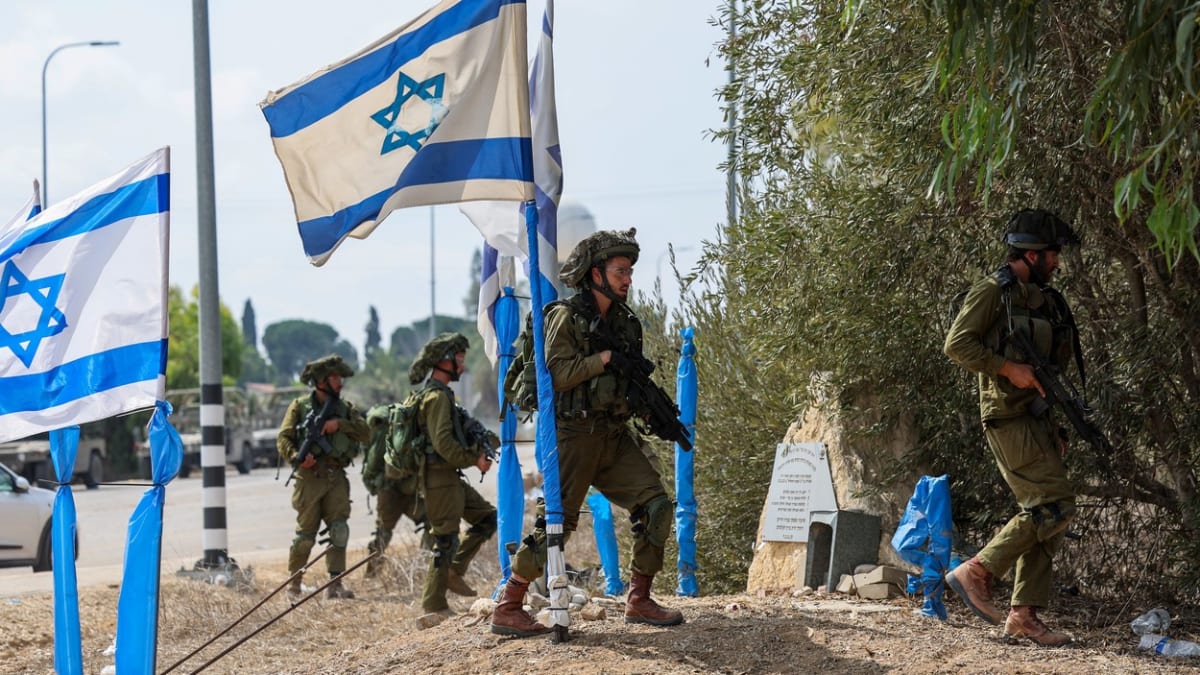 Izraelští vojáci při potírání teroristů z Hamásu