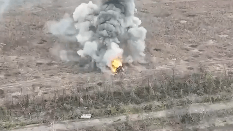 Ukrajinci zničili ruský tank.