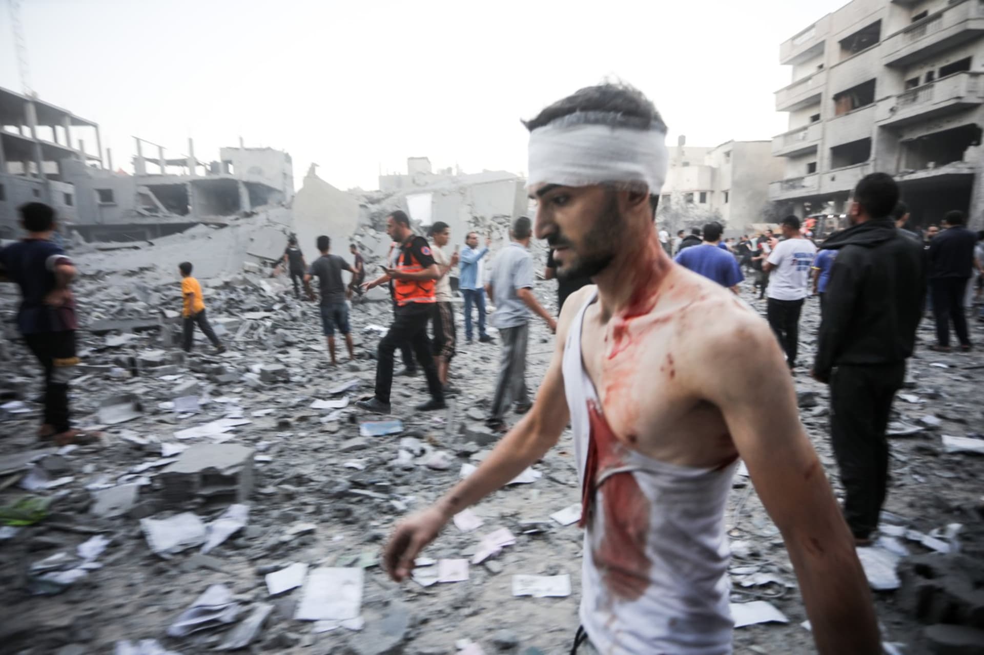 Následky Izraelského útoku v Gaze (15. 10. 2023)