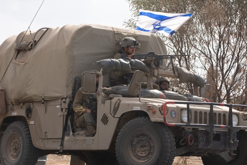 Vozidlo izraelské armády při tažení proti Hamásu.