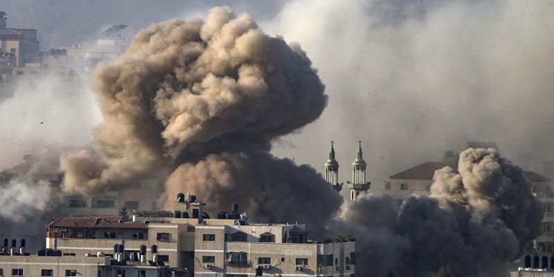Izraelský nálet v severní Gaze (20. 10. 2023)
