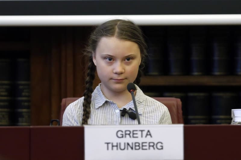 Greta Thunbergová v italském senátu v roce 2019