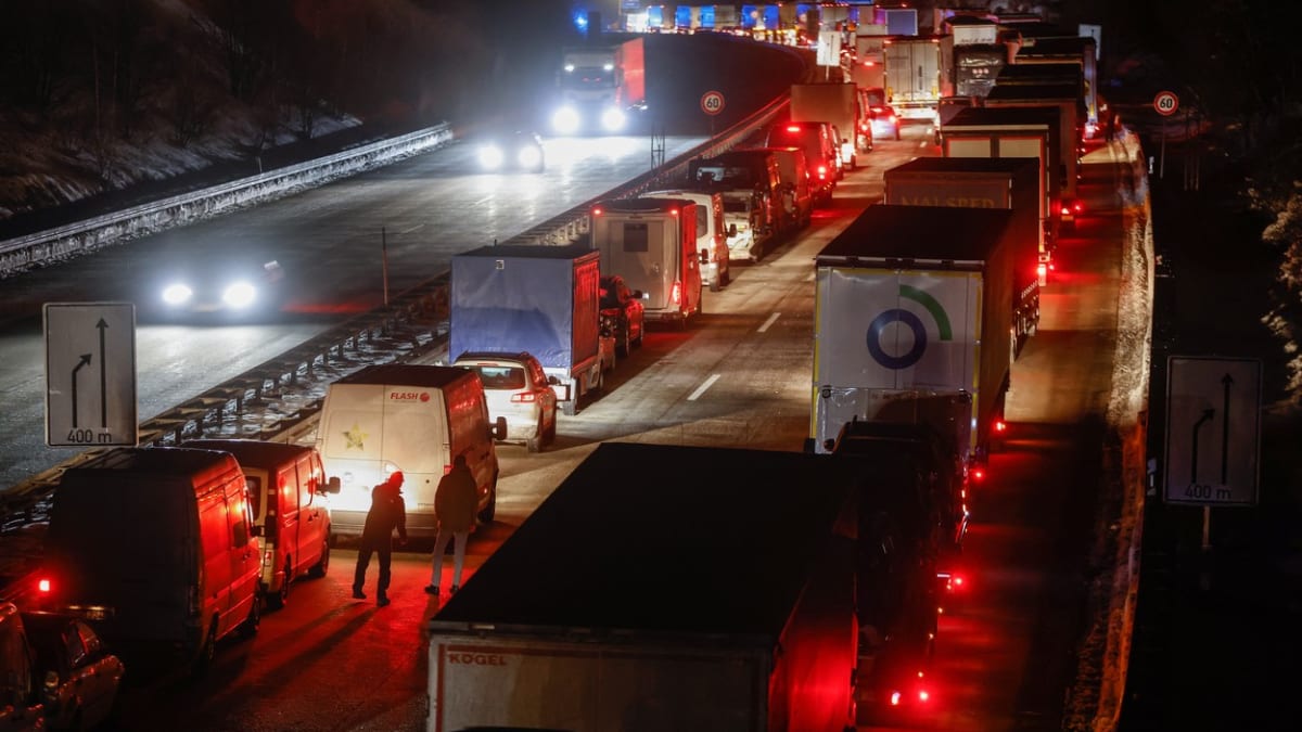 Německo-český hraniční přechod v Bad Gottleuba ve východním Německu