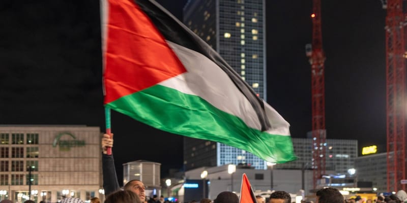 Nedělní demonstrace na podporu Palestiny v Berlíně