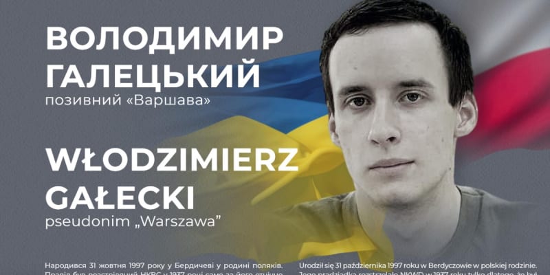 Ukrajinský voják Włodzimierz Gałecki zemřel v bojích o město Kupjansk v Charkovské oblasti