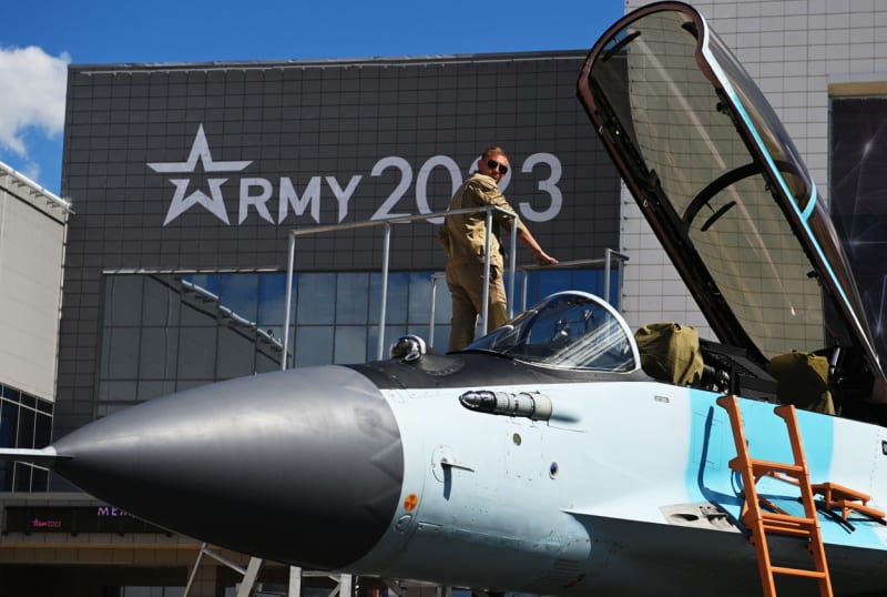 MiG-35 na výstavě Army 2023 v Kubince v Moskevské oblasti