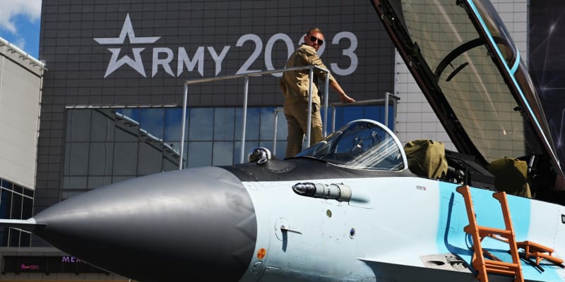 MiG-35 na výstavě Army 2023 v Kubince v Moskevské oblasti