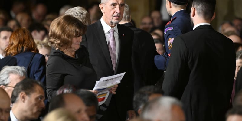 Předseda hnutí ANO Andrej Babiš na ceremonii na Pražském hradě