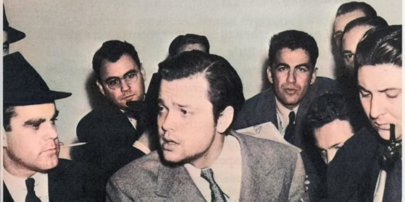 Orson Welles na tiskové konferenci 