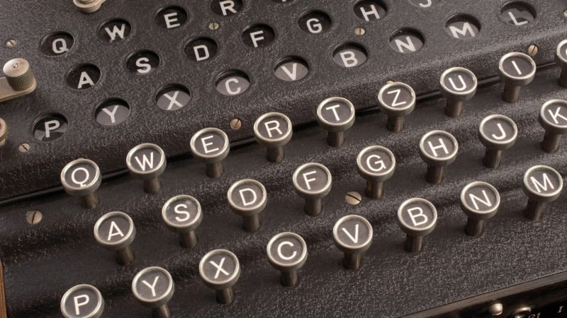 Detail stroje Enigma