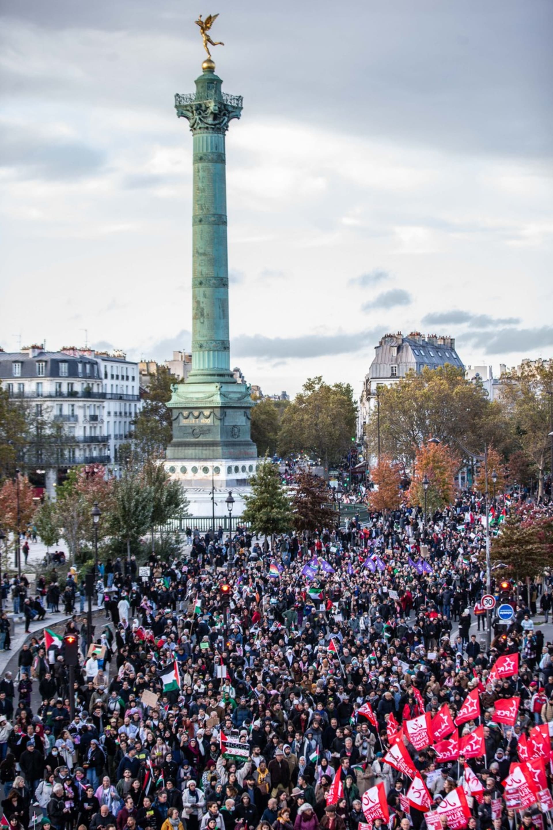 Propalestinská demonstrace v Paříži