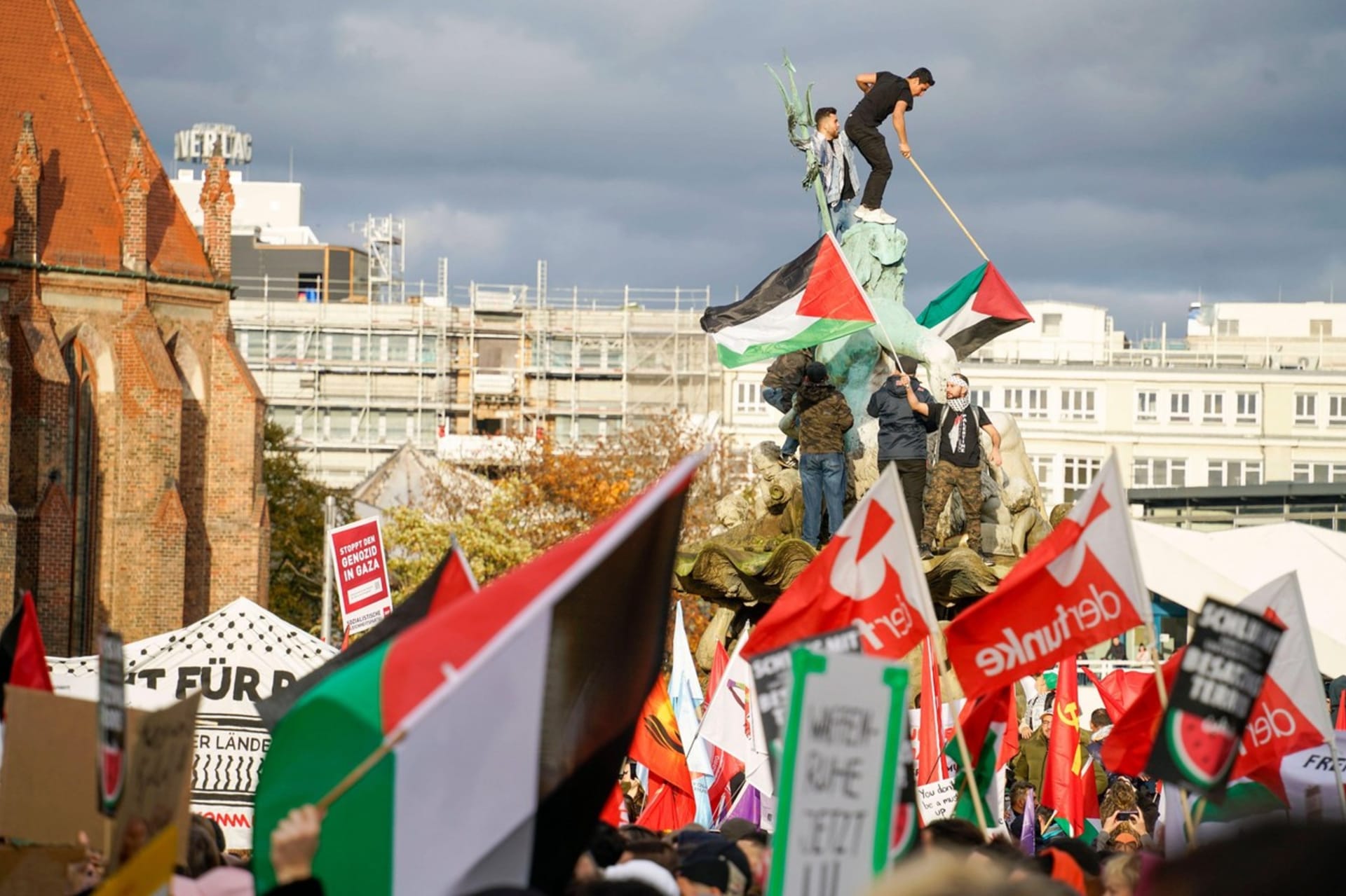 Pochod na podporu Palestinců v Berlíně