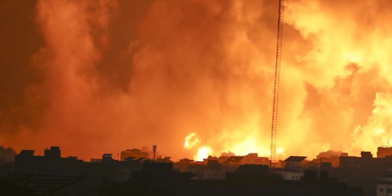Následky izraelského útoku na město Gaza