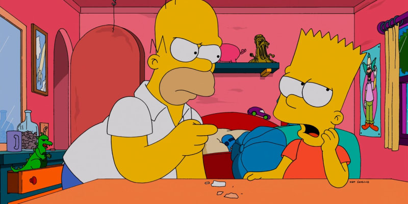 Homer Simpson po 34 letech nově nesmí škrtit svého syna Barta.