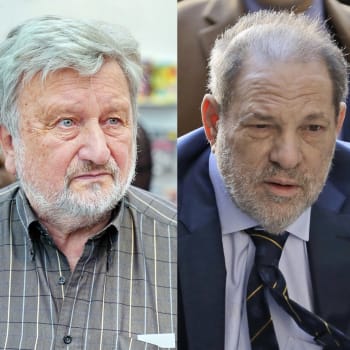 Zleva: bývalý politik Dominik Feri, psychiatr Jan Cimický a producent Harvey Weinstein