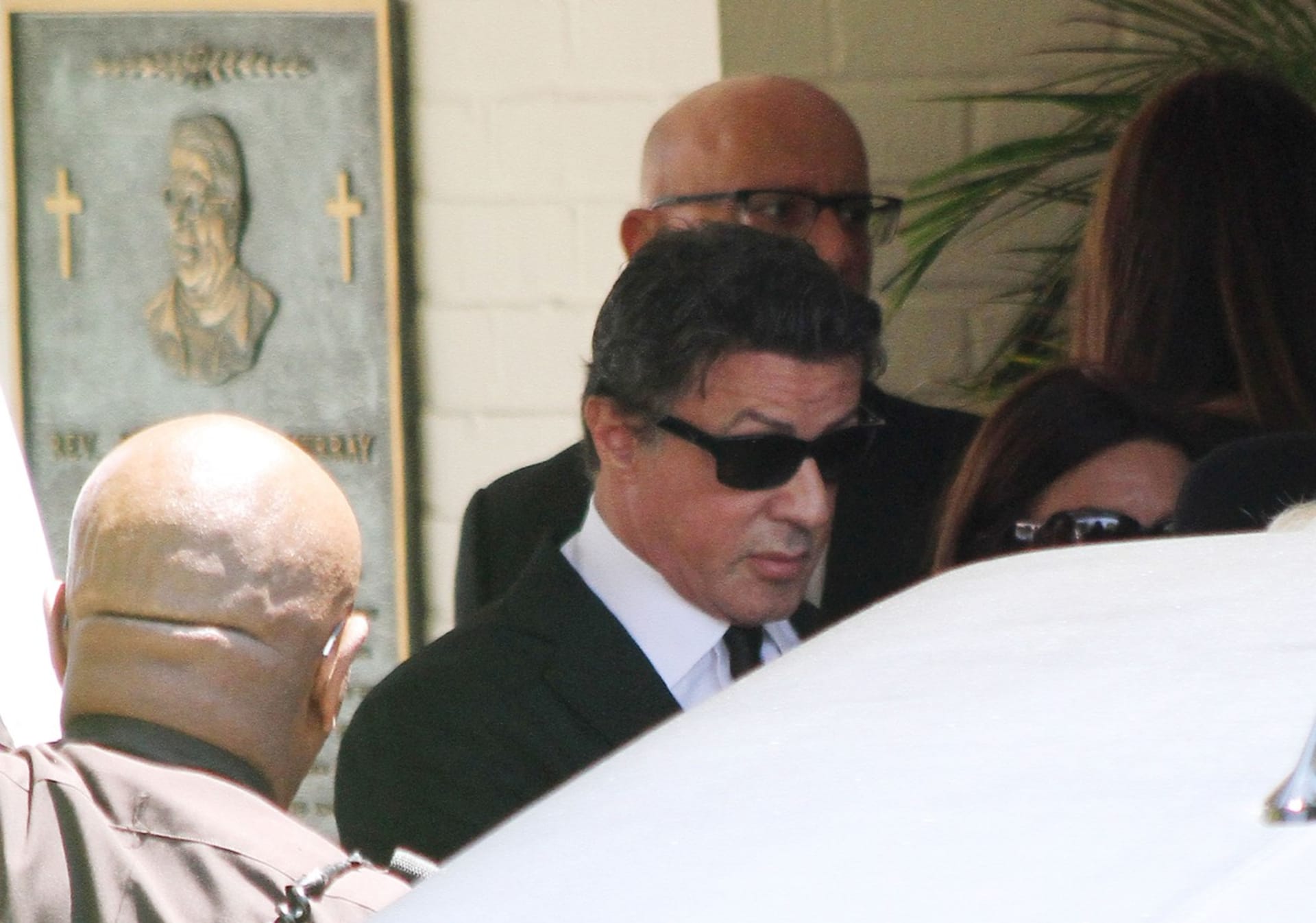 Sylvester Stallone na pohřbu svého syna.