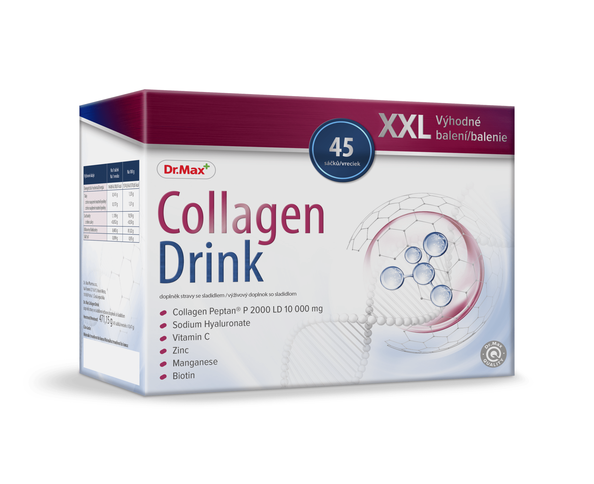 Dr. Max Collagen Drink XXL 45 sáčků, doplněk stravy