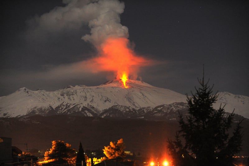 Takto se Etna ozvala v únoru 2012