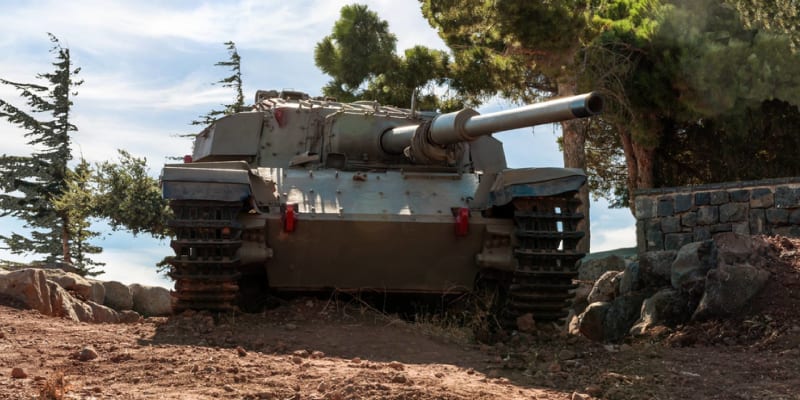 Izraelský tank zničený za Jomkipurské války