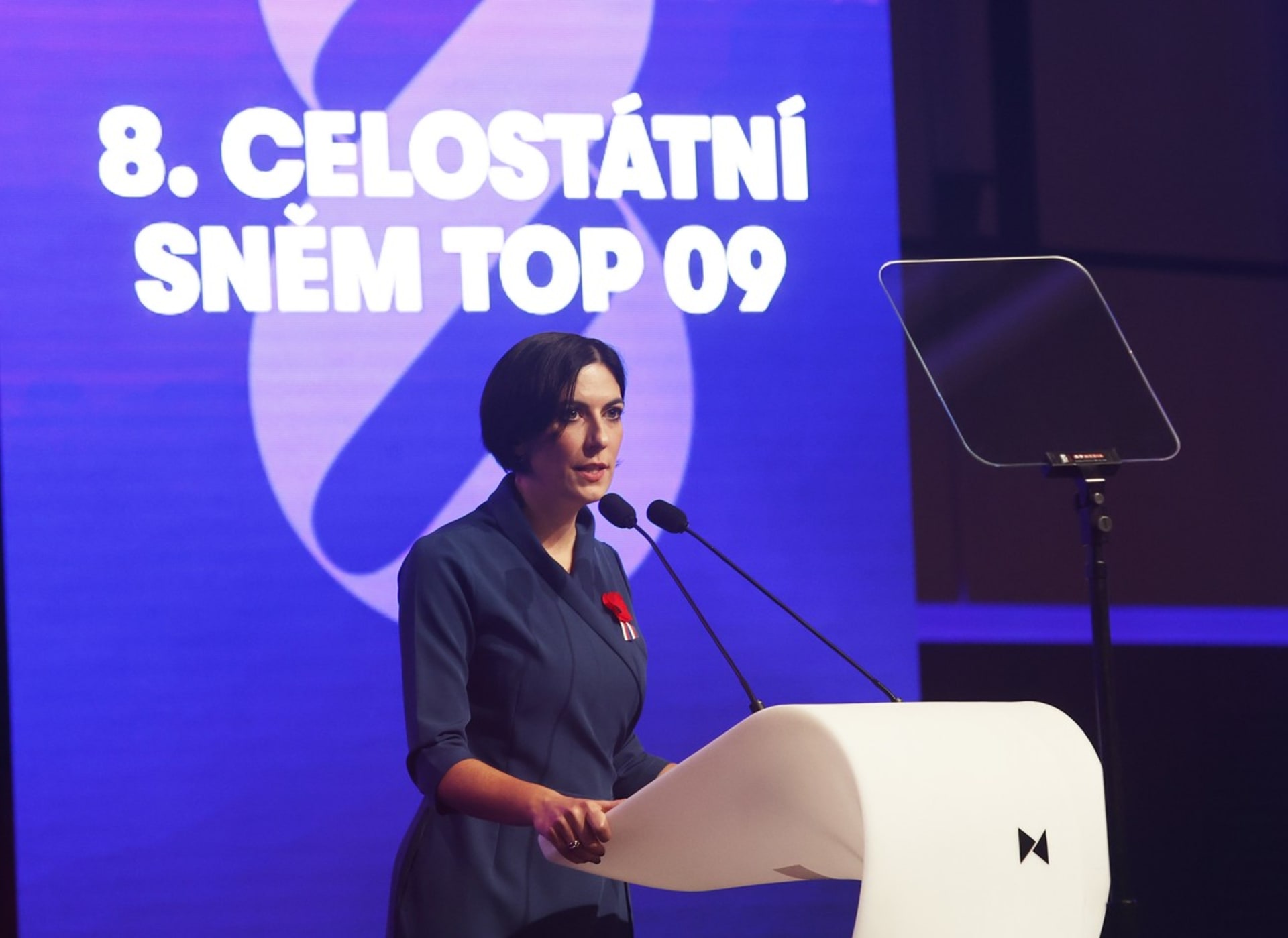 Předsedkyně TOP 09 Markéta Pekarová na celostátním sněmu strany