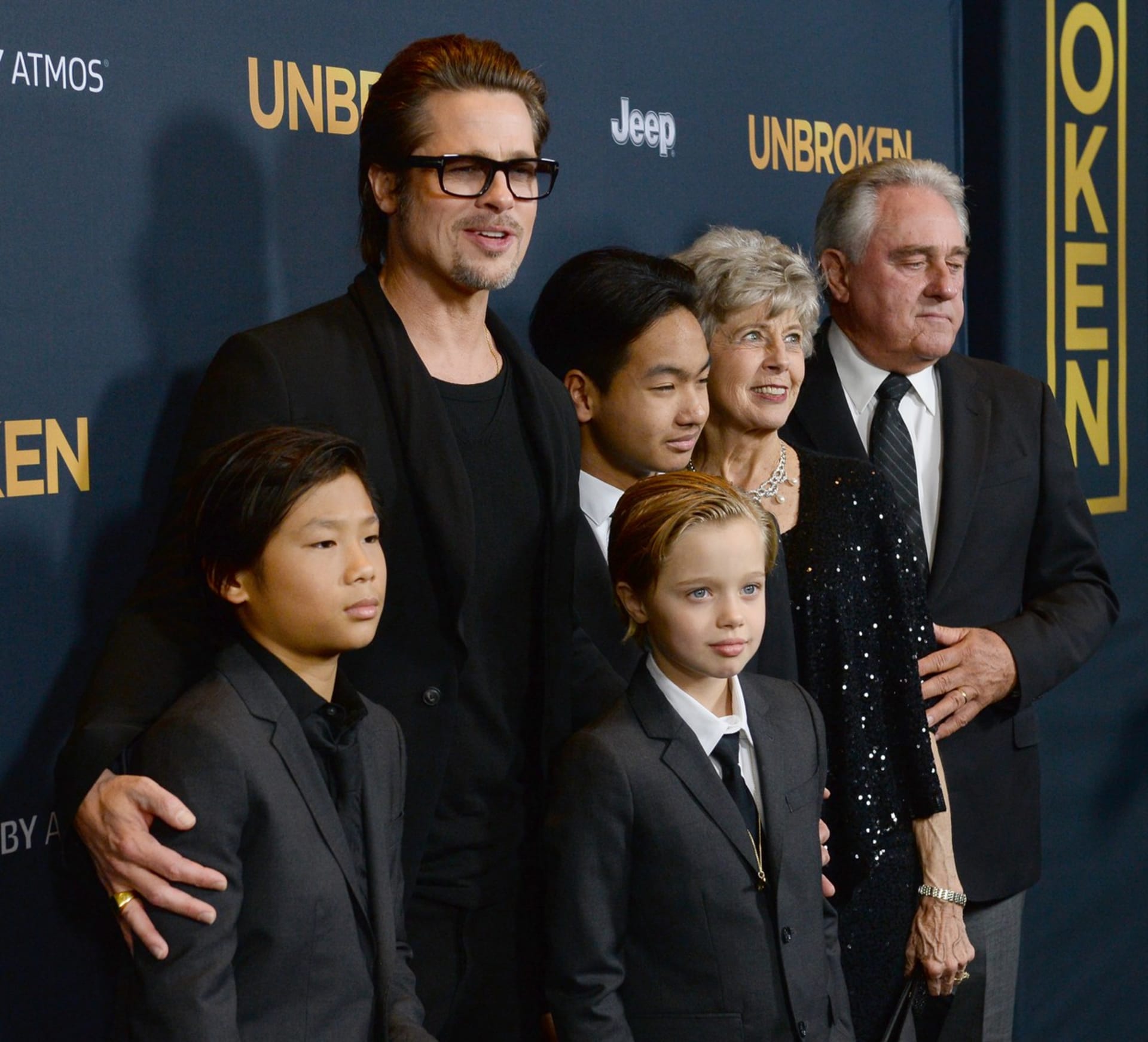 Brad Pitt se svými třemi dětmi Paxem, Maddoxem a dcerou Shiloh.
