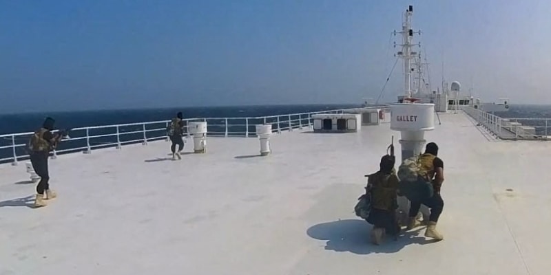 Komando Hútíů akci na palubě lodi Galaxy Leader