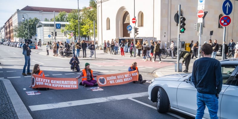 Blokáda aktivistů z Poslední generace v Mnichově