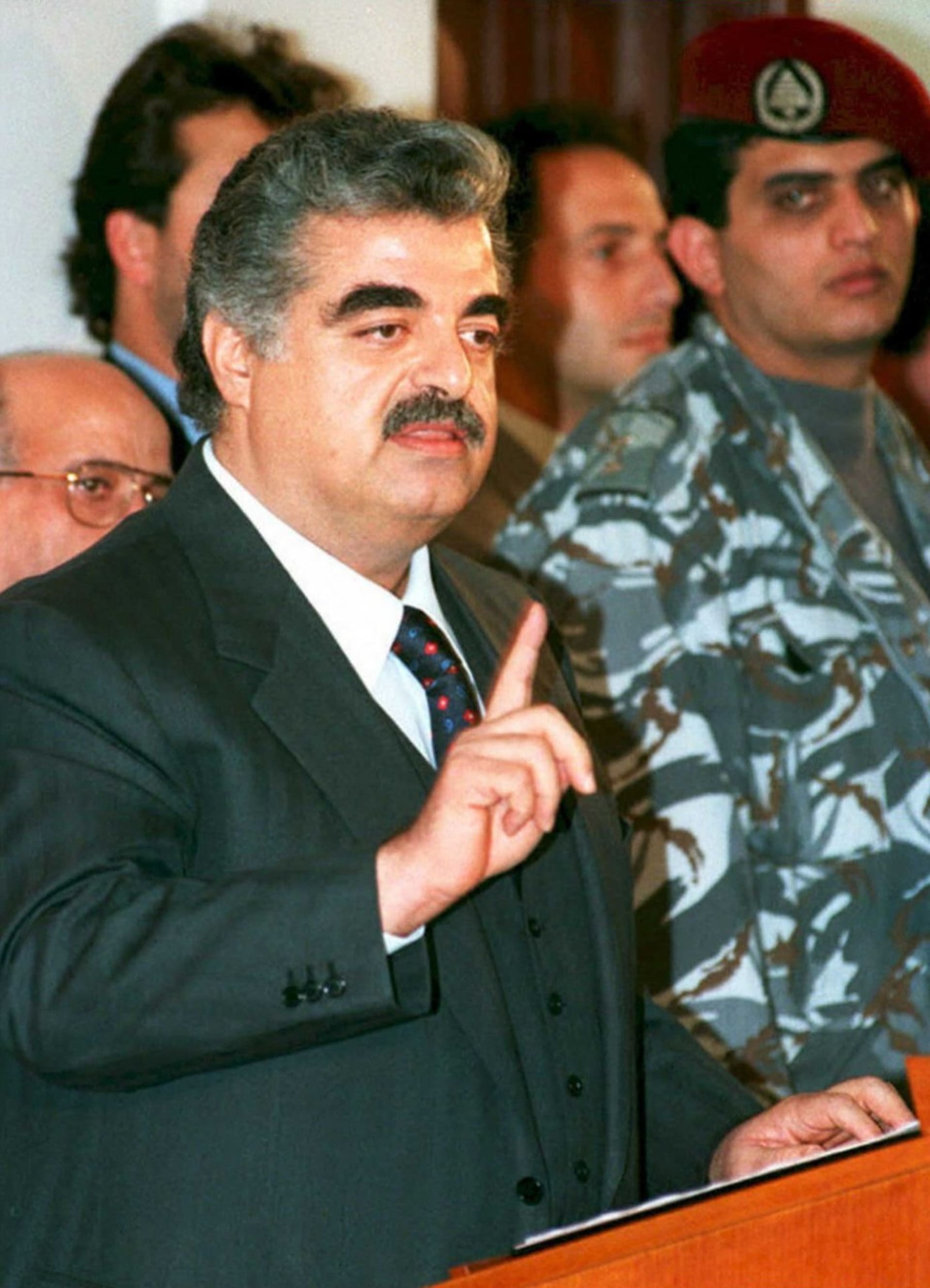 Bývalý libanonský předseda vlády Rafík Harírí, na kterého byl v roce 2005 spáchán atentát. 