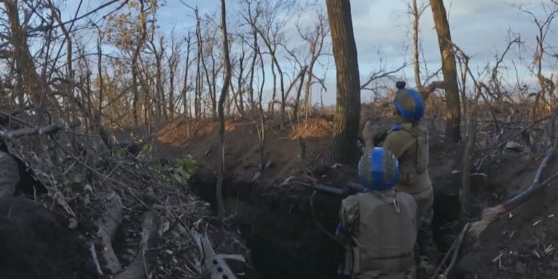 Ukrajinští vojáci u města Avdijivka
