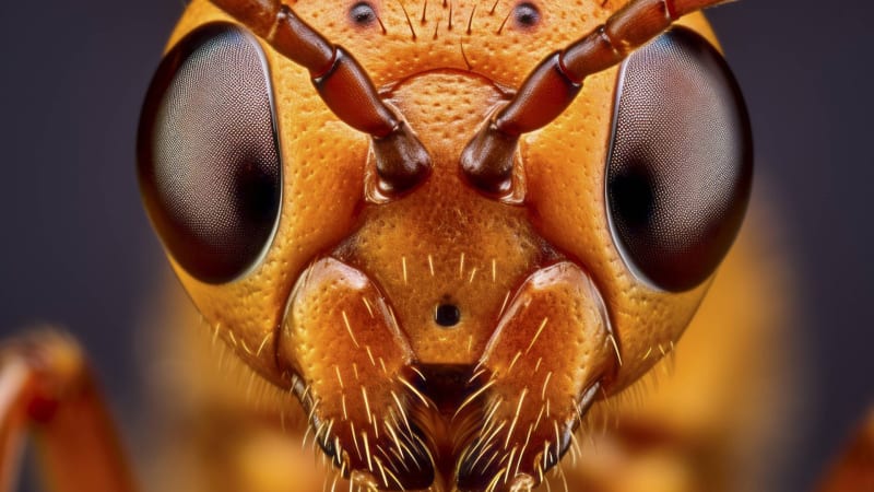 Detail mravenčí hlavy
