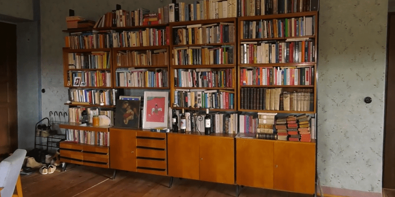 Knihovna na zámku v Osečanech.
