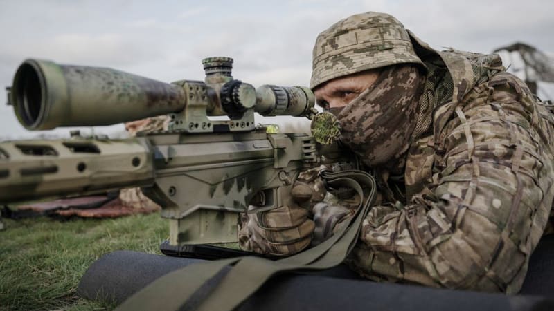 Trénink ukrajinského odstřelovače