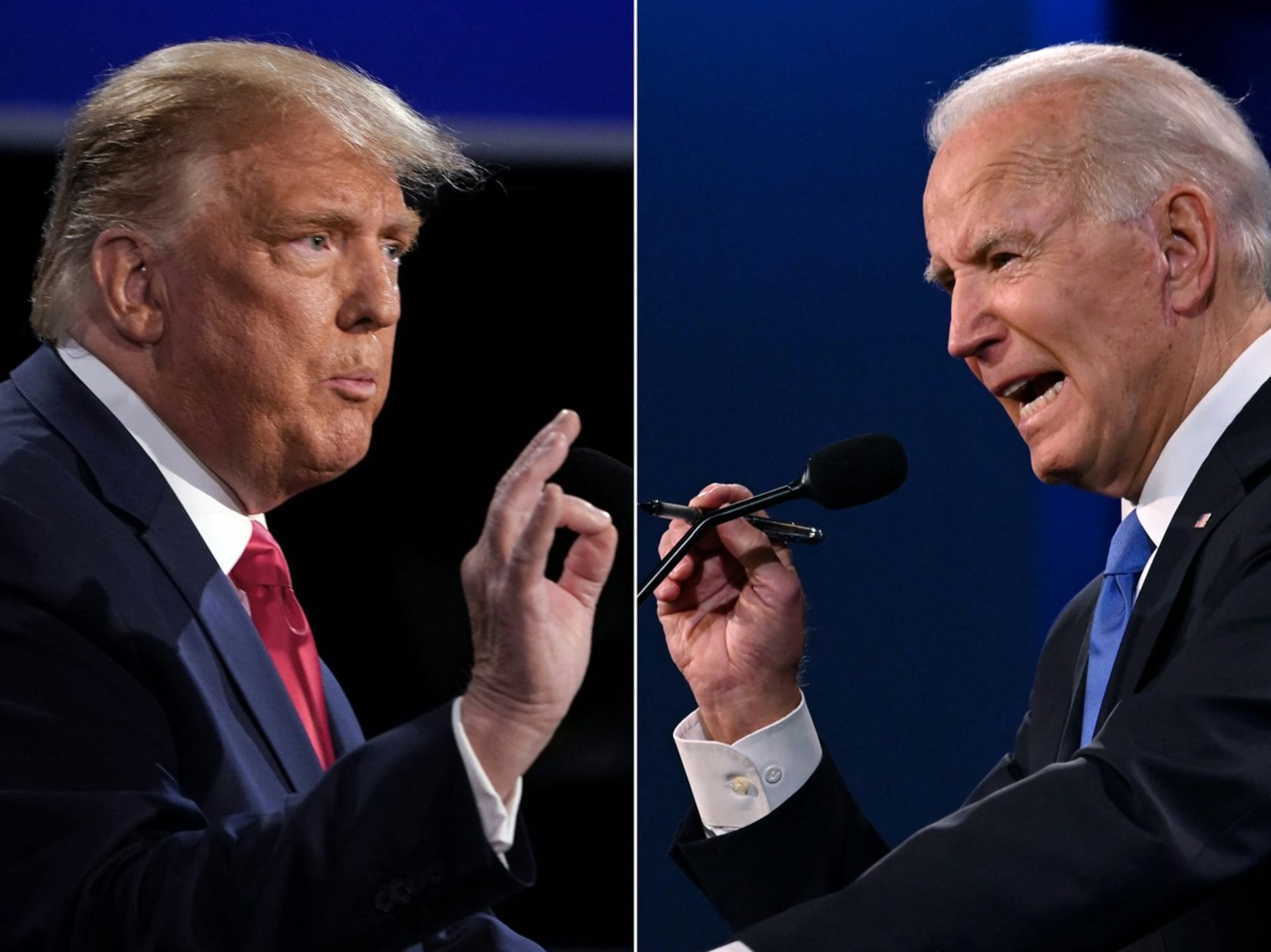 Donald Trump a Joe Biden v prezidentské debatě v roce 2020