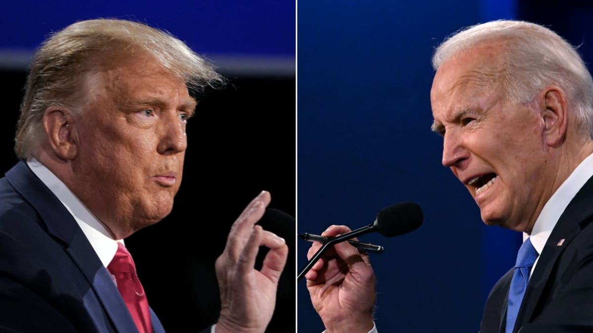 Donald Trump a Joe Biden v prezidentské debatě v roce 2020