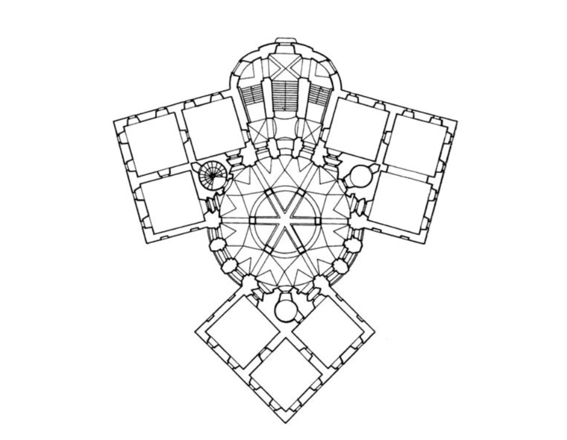 Půdorys zámku Karlova Koruna v Chlumci tvoří korunovační Svatováclavská koruna. Skvostná vychytávka Jana Blažeje Santiniho
