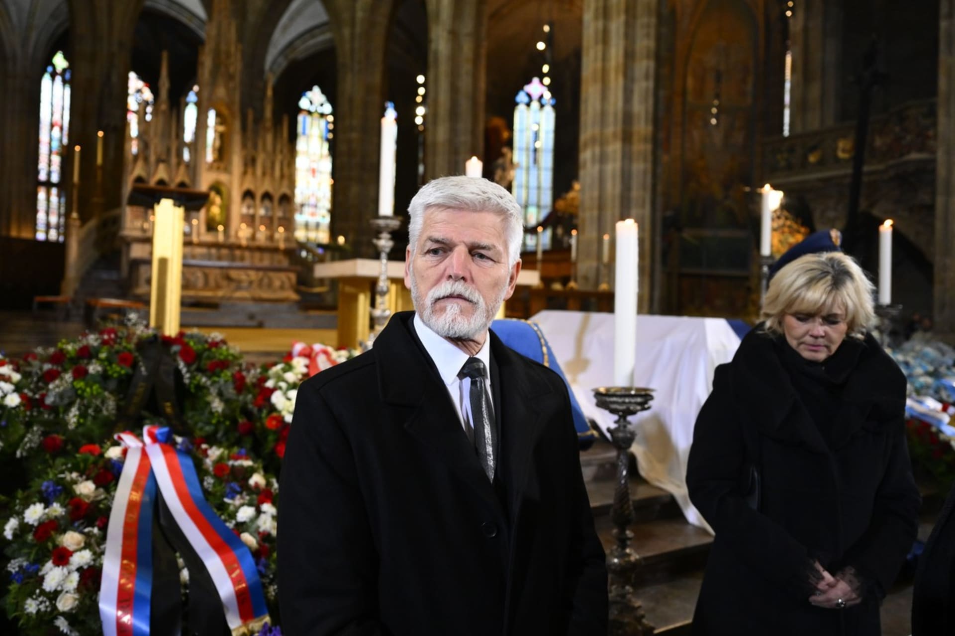 Prezident Petr Pavel na pohřbu Karla Schwarzenberga (9. 12. 2023)