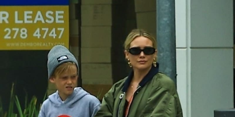 Hilary Duff s nejstarším synem Lucou.