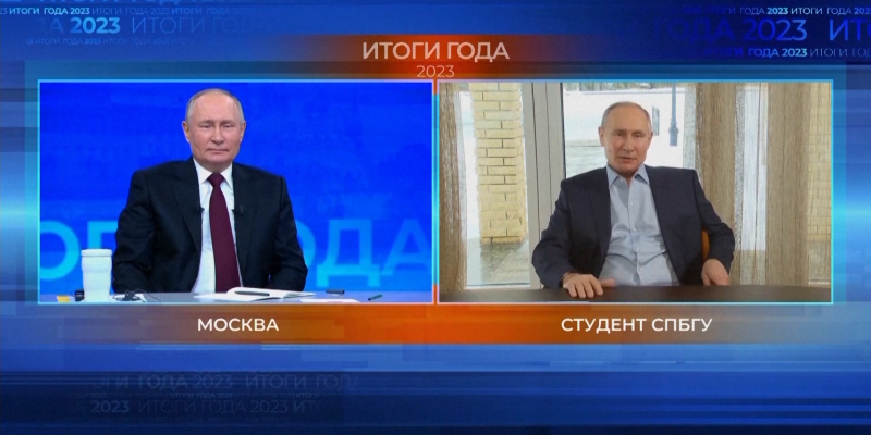 Vladimir Putin si promluvil se svým dvojníkem.