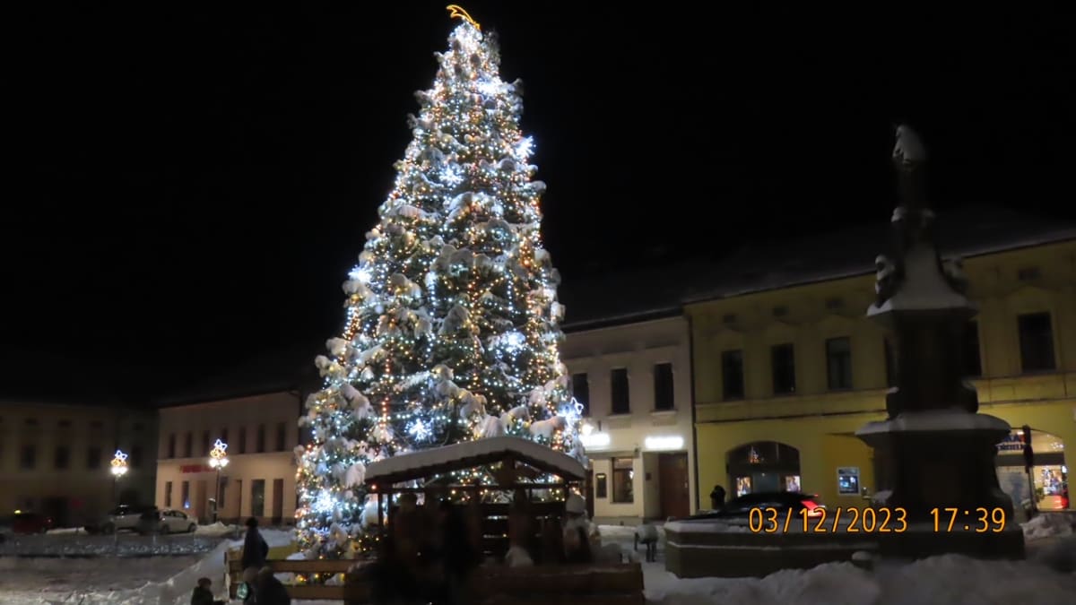Vánoční strom v Jablunkově v Moravskoslezském kraji