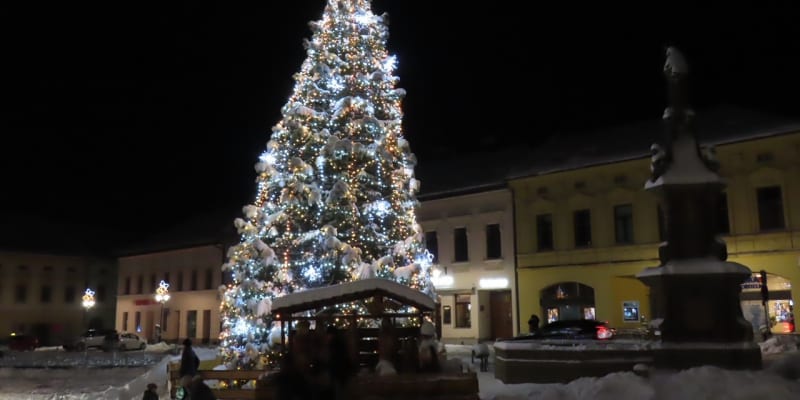 Vánoční strom v Jablunkově v Moravskoslezském kraji