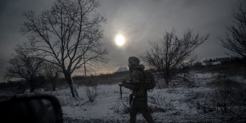 Ukrajinský voják v Doněcké oblasti