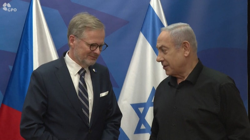 Premiér Petr Fiala a jeho izraelský protějšek Benjamin Netanjahu